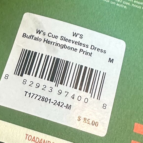 Toad & Co Cue Sleeveless Dress Buffalo Herringbone Print Brown Size Medium NWT - Picture 11 of 13